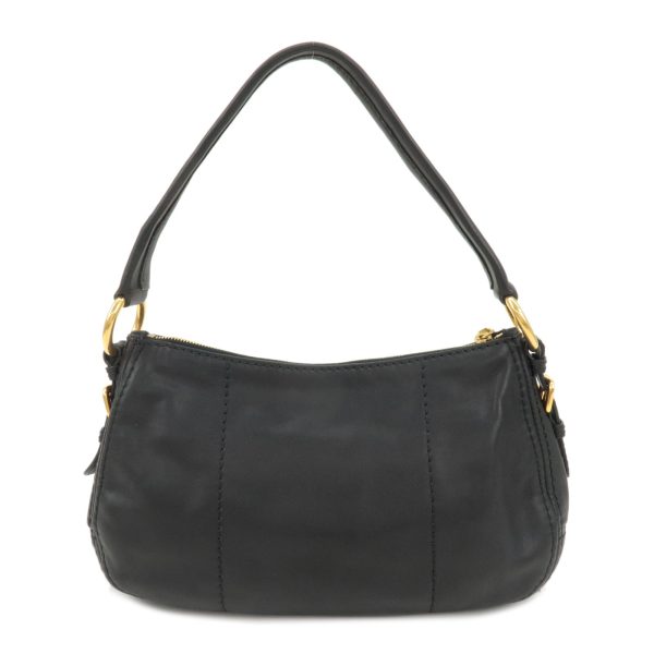 37794 7 2 Prada Leather One Shoulder Bag Black