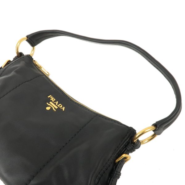 37794 7 4 Prada Leather One Shoulder Bag Black