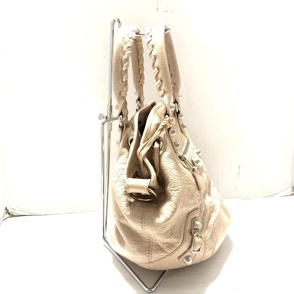 37849989 2 Balenciaga Giant Mini Pom Pom Leather Handbag Beige