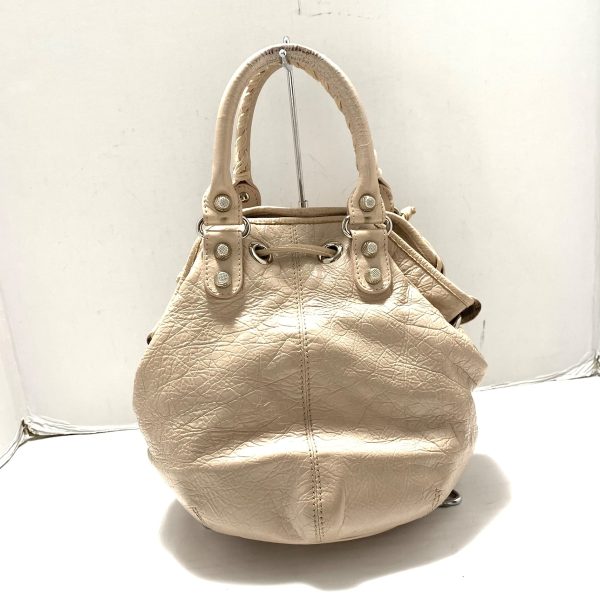 37849989 3 Balenciaga Giant Mini Pom Pom Leather Handbag Beige