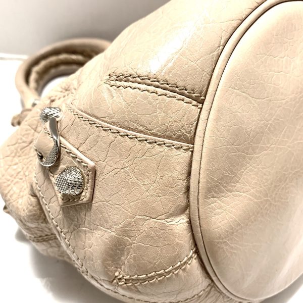 37849989 5 Balenciaga Giant Mini Pom Pom Leather Handbag Beige