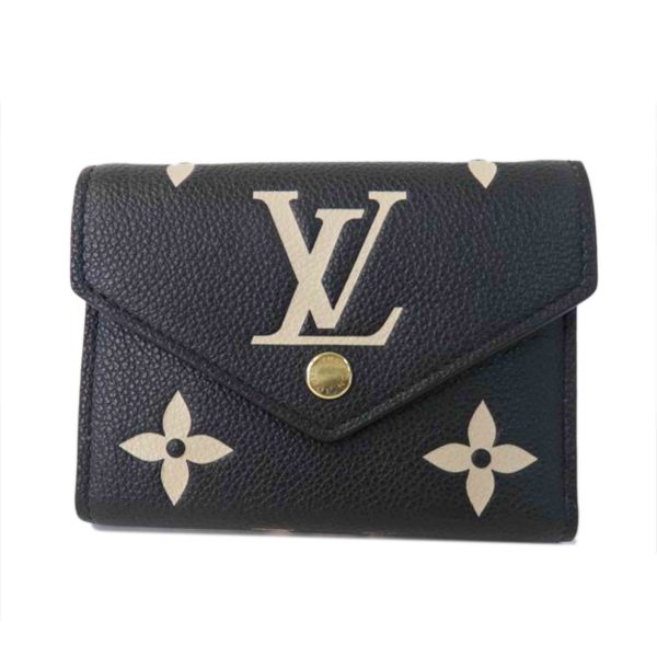 37869 1 Louis Vuitton Portefeuil Victorine Monogram Empreinte Wallet Black