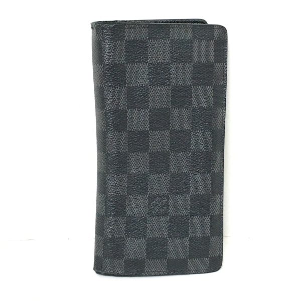 37873682 1 Louis Vuitton Portefeuille Brazza Long Wallet Canvas Damier Graphite