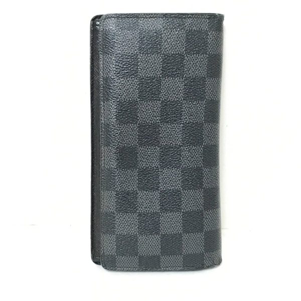 37873682 2 Louis Vuitton Portefeuille Brazza Long Wallet Canvas Damier Graphite