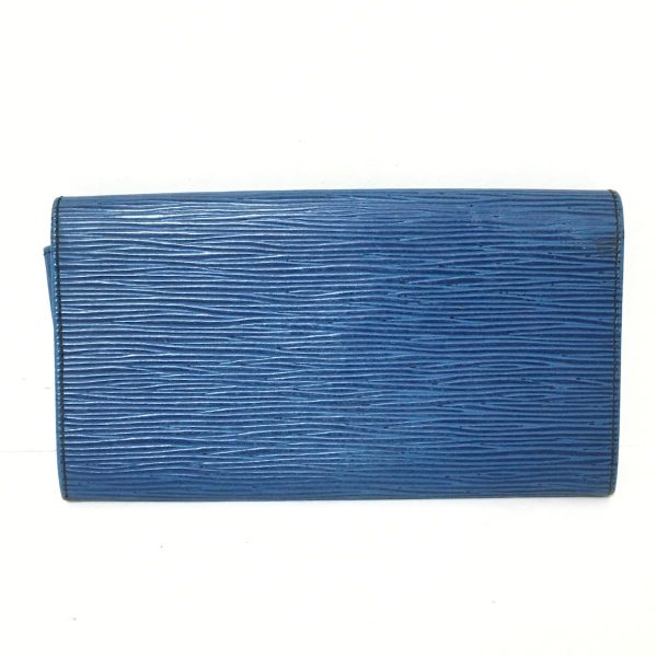 37882201 2 Louis Vuitton Pochette Porte Mone Credit Long Wallet Leather Blue