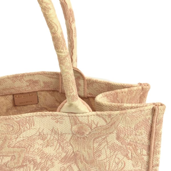 37883470 10 Christian Dior Book Tote Medium Toile De Jouy Embroidery Jacquard Pink