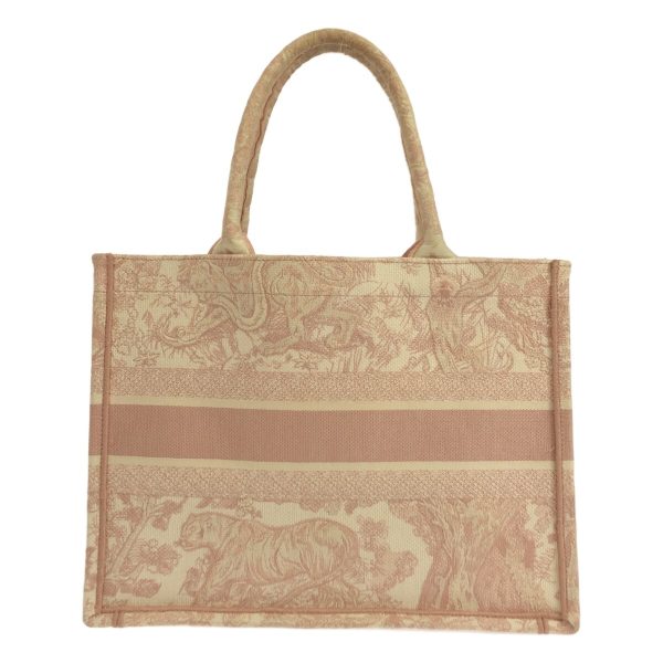 37883470 3 Christian Dior Book Tote Medium Toile De Jouy Embroidery Jacquard Pink