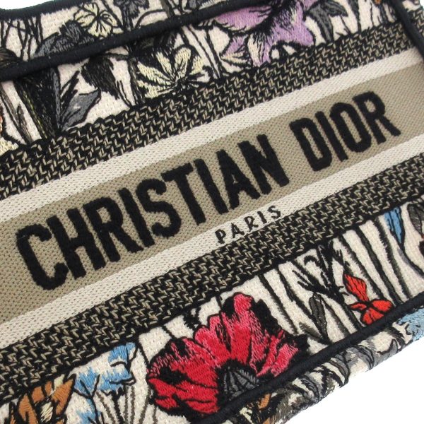 37891970 15 Christian Dior Book Tote Mini Bag Flower Embroidery Ivory Black