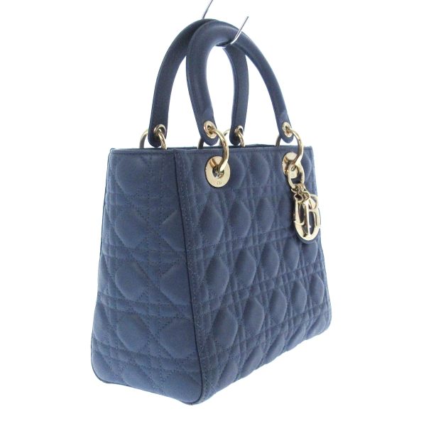 37891977 2 Christian Dior Lady Dior Medium Handbag Blue Gray