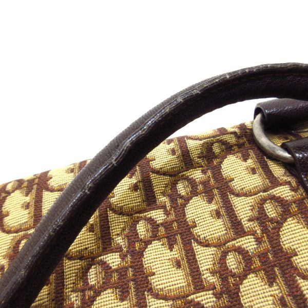 37894019 11 Christian Dior Trotter Handbag Jacquard Leather Brown