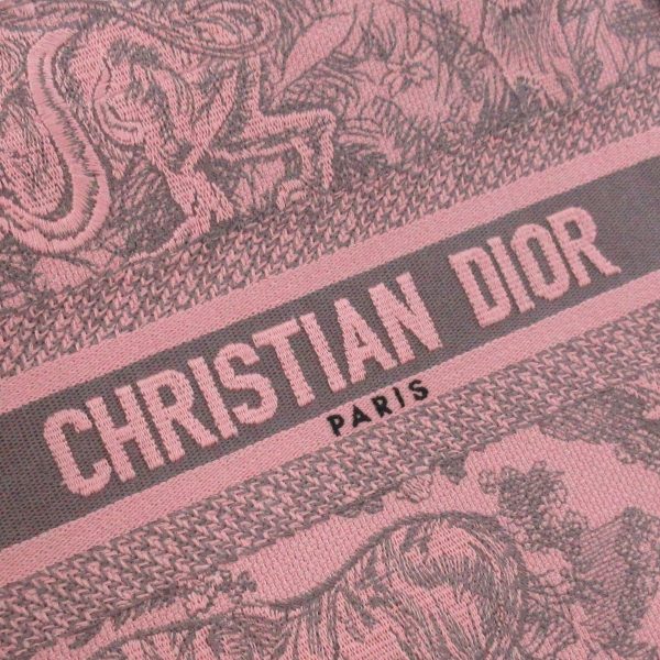 37907631 12 Christian Dior Book Tote Small Toile de Jouy Embroidery Jacquard Pink