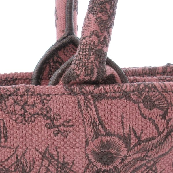 37907631 14 Christian Dior Book Tote Small Toile de Jouy Embroidery Jacquard Pink