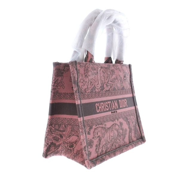 37907631 2 Christian Dior Book Tote Small Toile de Jouy Embroidery Jacquard Pink