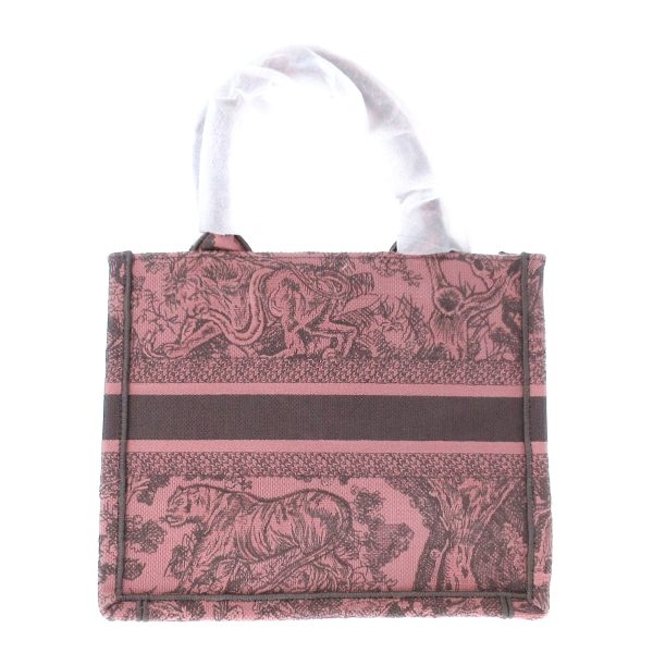 37907631 3 Christian Dior Book Tote Small Toile de Jouy Embroidery Jacquard Pink