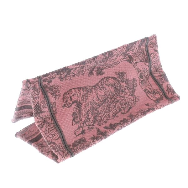 37907631 4 Christian Dior Book Tote Small Toile de Jouy Embroidery Jacquard Pink