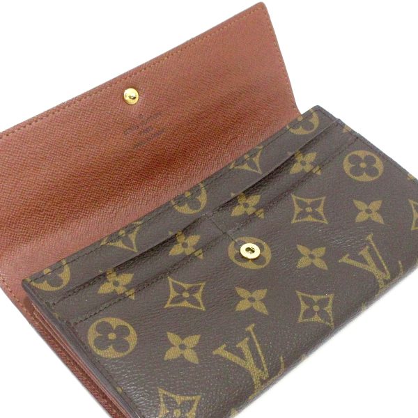 37941071 3 Louis Vuitton Portefeuille Sarah Wallet Monogram Canvas Brown