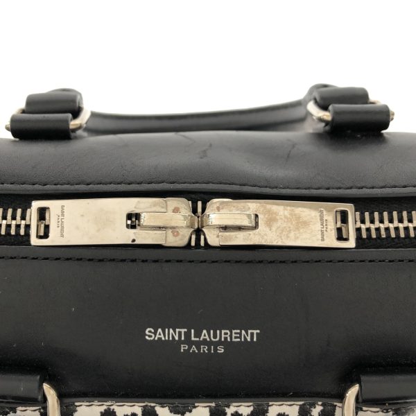 37942488 10 Saint Laurent Paris Duffle Leopard Leather Mini Bag BlackWhite