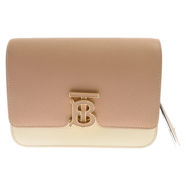 3824c220002 1 Burberry Small Tb Two Tone Leather Shoulder Bag Beige