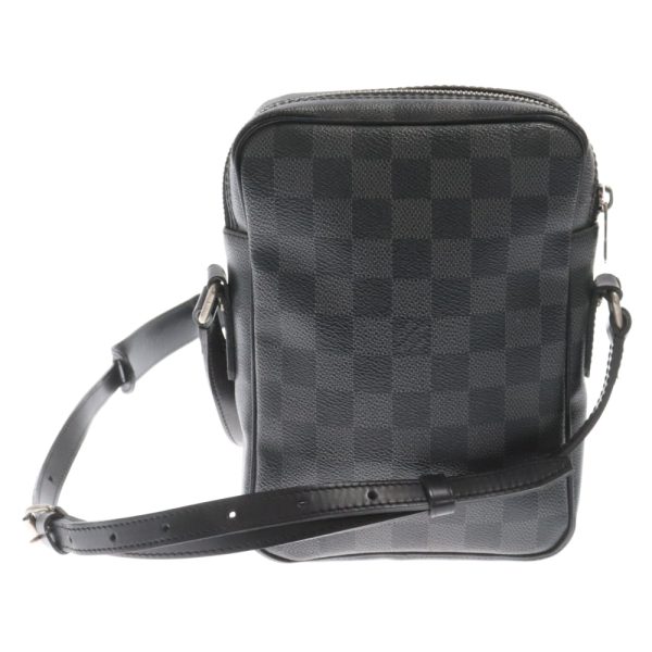 3824d150011 2 Louis Vuitton Damier Graphite Rem Shoulder Bag Leather Black