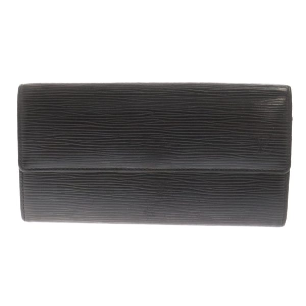 3824f040003 1a LOUIS VUITTON Portefeuille Sara Epi Long Wallet Leather Black