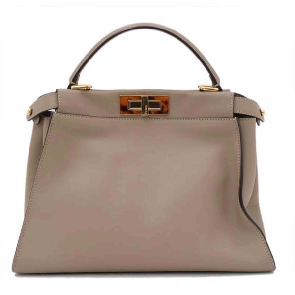 38311 1 Fendi Peekaboo Medium Gray Beige Back