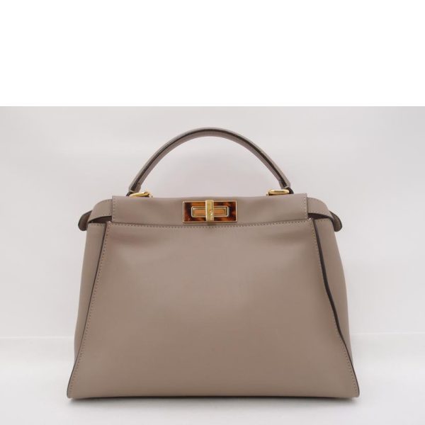 38311 2 Fendi Peekaboo Medium Gray Beige Back