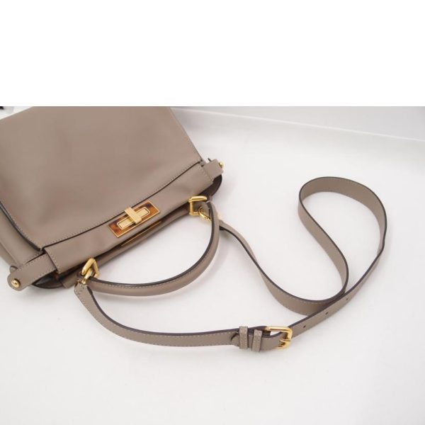 38311 5 Fendi Peekaboo Medium Gray Beige Back