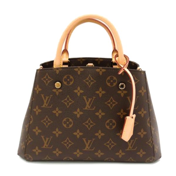 38353 1 Louis Vuitton Montaigne BB Monogram Bag Brown Skin