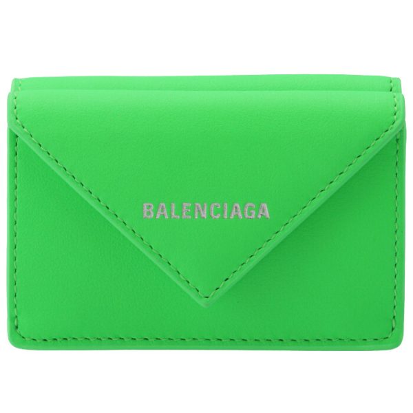 39144611r4n3807 1 Balenciaga Paper Trifold Mini Wallet Green