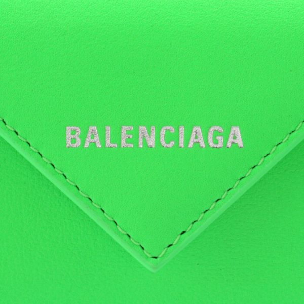 39144611r4n3807 3 Balenciaga Paper Trifold Mini Wallet Green