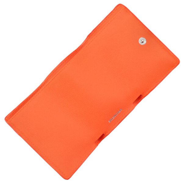 39144618d5n7560 4 Balenciaga Paper Trifold Mini Wallet Orange