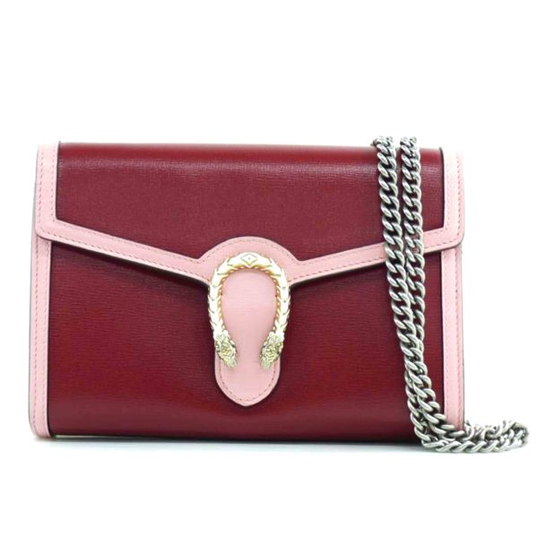 39253 1 Gucci Dionysus Chain Shoulder Bag Wallet Pink