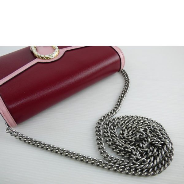 39253 4 Gucci Dionysus Chain Shoulder Bag Wallet Pink