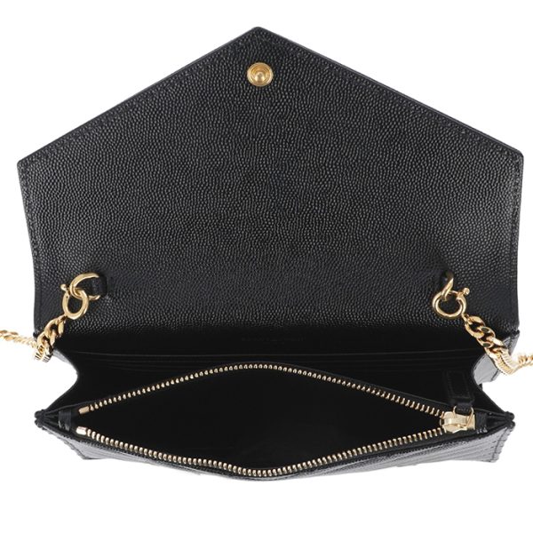 393953bow011000 4 Saint Laurent Crossbody Long Wallet Monogramme Matel Black