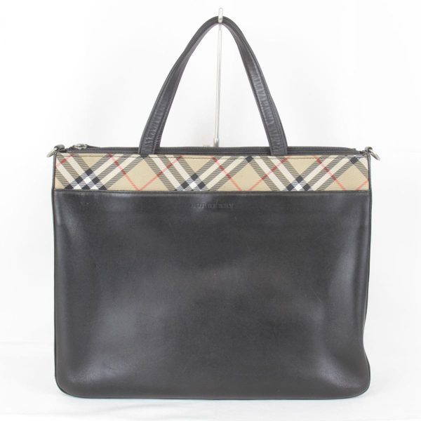 4004220401842t 1 Burberry Tote Bag Leather Canvas Black