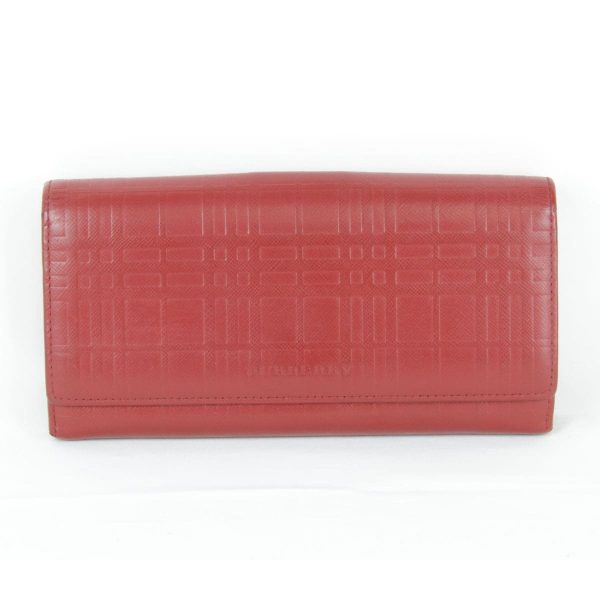 4004230904955p 1 Burberry Long Wallet Leather Wine Red