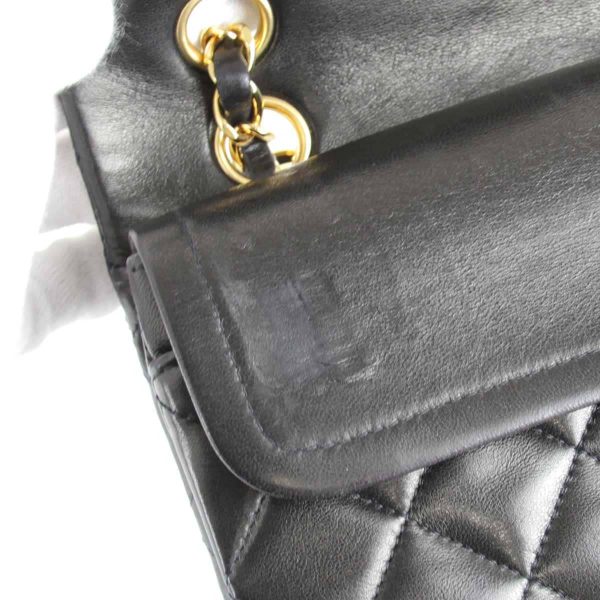 4006231107020t 9 Chanel Double Flap Matelasse Lambskin Shoulder Bag Black