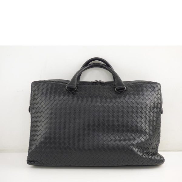 40082 2 Bottega Veneta Intrecciato Leather Business Bag Black