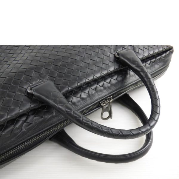 40082 4 Bottega Veneta Intrecciato Leather Business Bag Black