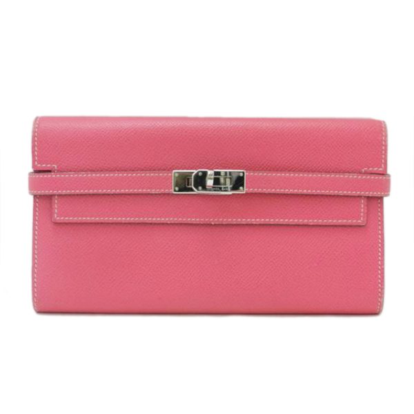 40467 1 Hermes Kelly Wallet Vaux Epson Rose Tyrian