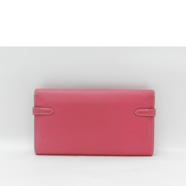 40467 2 Hermes Kelly Wallet Vaux Epson Rose Tyrian