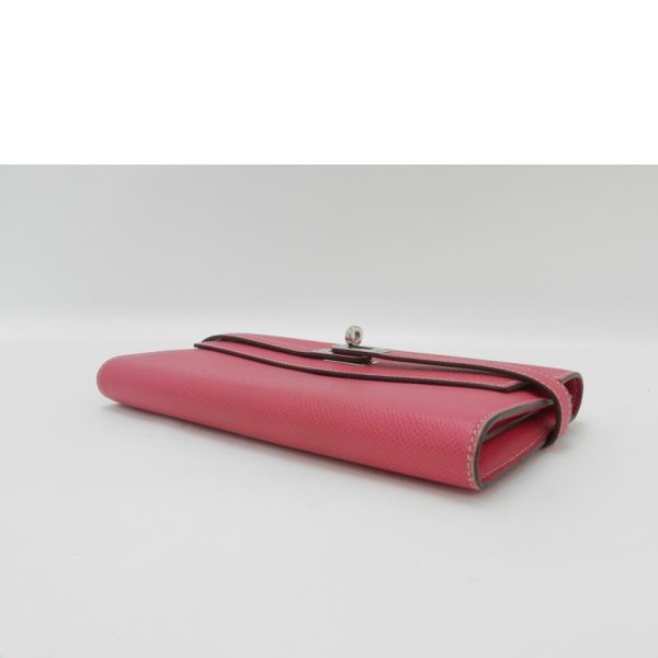 40467 3 Hermes Kelly Wallet Vaux Epson Rose Tyrian