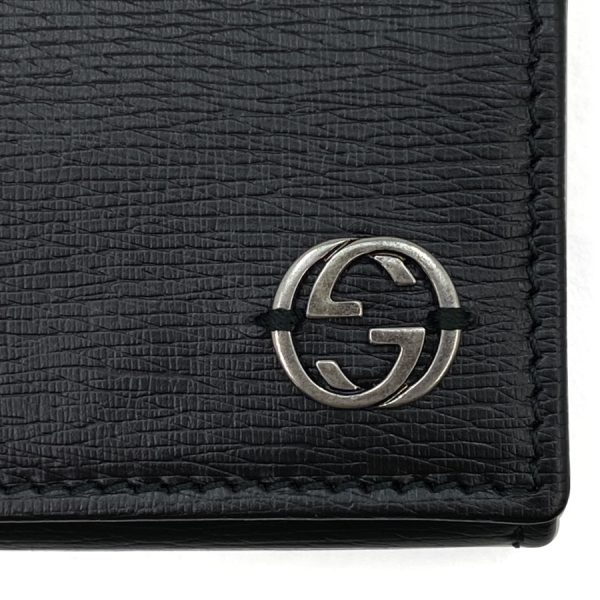 406653aru0n1000 02 Gucci Chelsea Interlocking Leather Coin Case Purse Wallet Black Silver