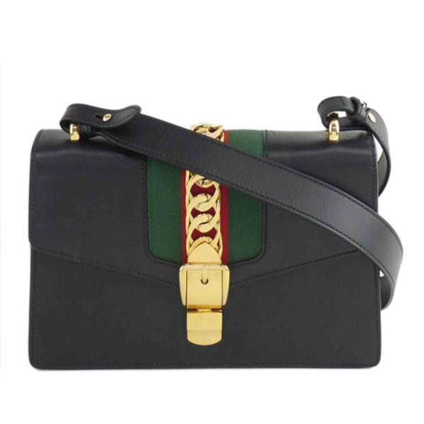 40785 1 Gucci Gucci Sylvie Shoulder Bag Black