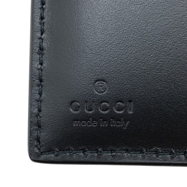 408826 cwcln 1060 05 Gucci Signature Leather Web Black Wallet Bifold Coin Wallet