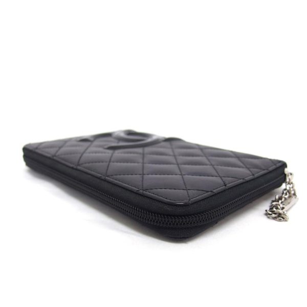 41188 3 Chanel Cambon Line Organizer Wallet Black