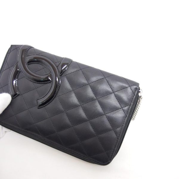 41188 7 Chanel Cambon Line Organizer Wallet Black