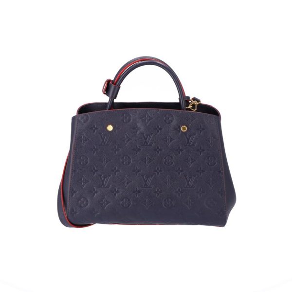 41266 2 Louis Vuitton Montaigne MM Empriente Marine Rouge Bag Navy