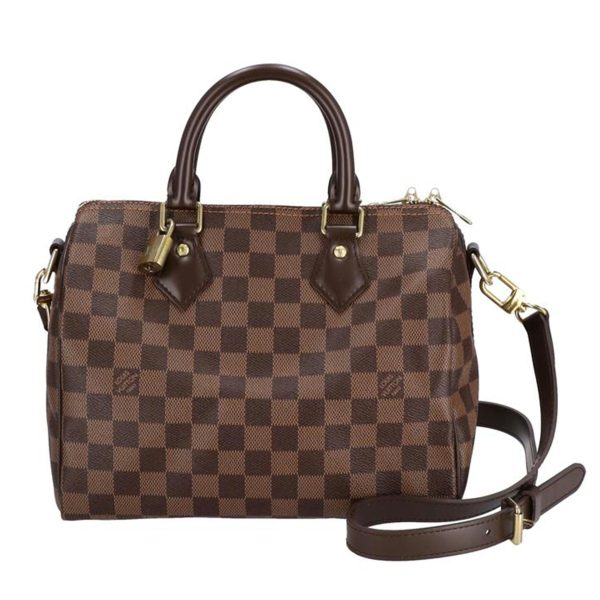 41767 1 Louis Vuitton Speedy Bandouliere 25 Damier Ebene Brown