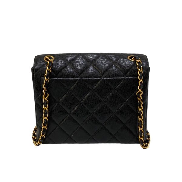 419g235912309 5 Chanel Matelasse Coco Mark Matte Caviar Skin Chain Shoulder Bag Black